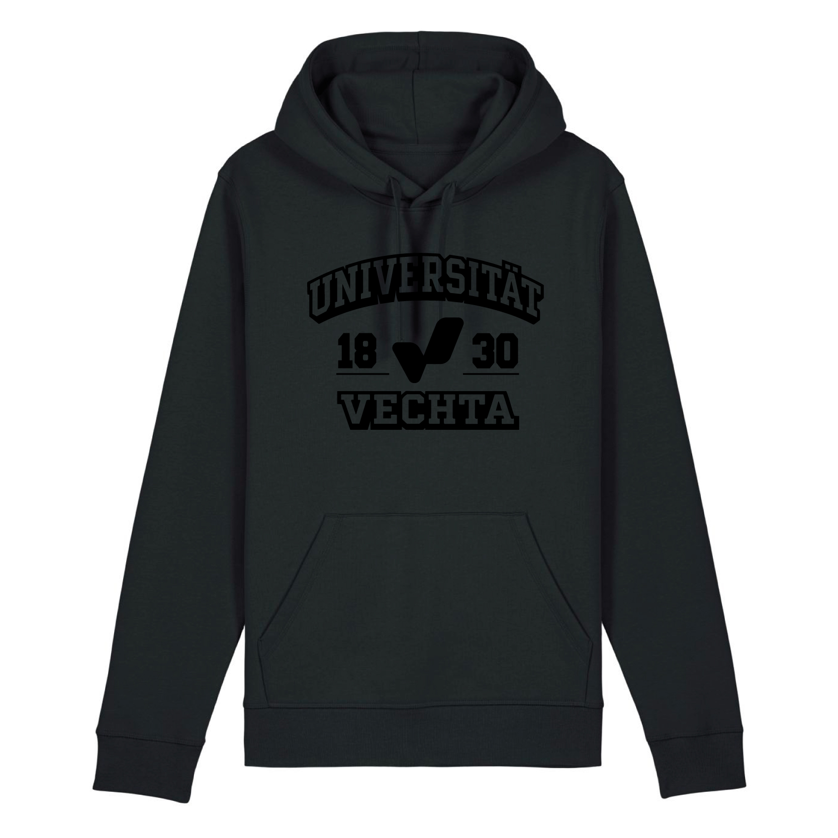 Kapuzenpullover College Ton in Ton Black