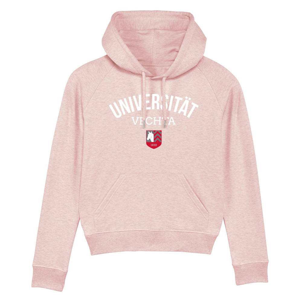 Damen Kapuzenpullover pink meliert