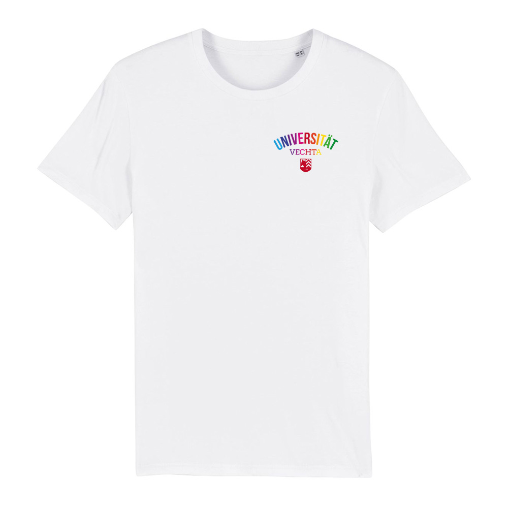 Herren T-Shirt Regenbogen weiß
